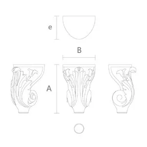 Furniture feet with acanthus leaf